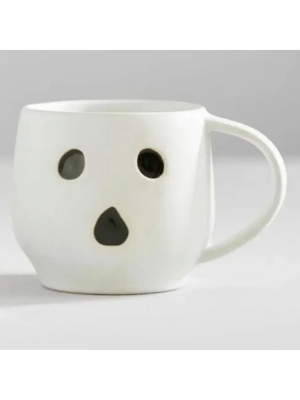 Pottery Barn Ghost Boo Mug Cup Modern Matte Stoneware Minimalist Gus Coffee Set